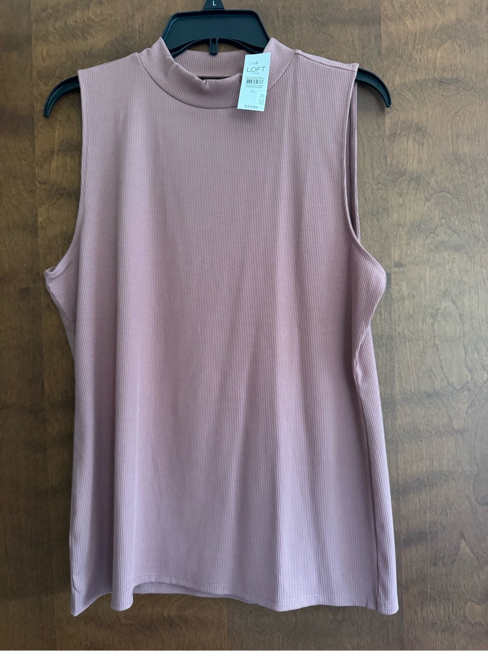 LOFT Sleeveless Mock Neck Tank Top - Dusty Rose